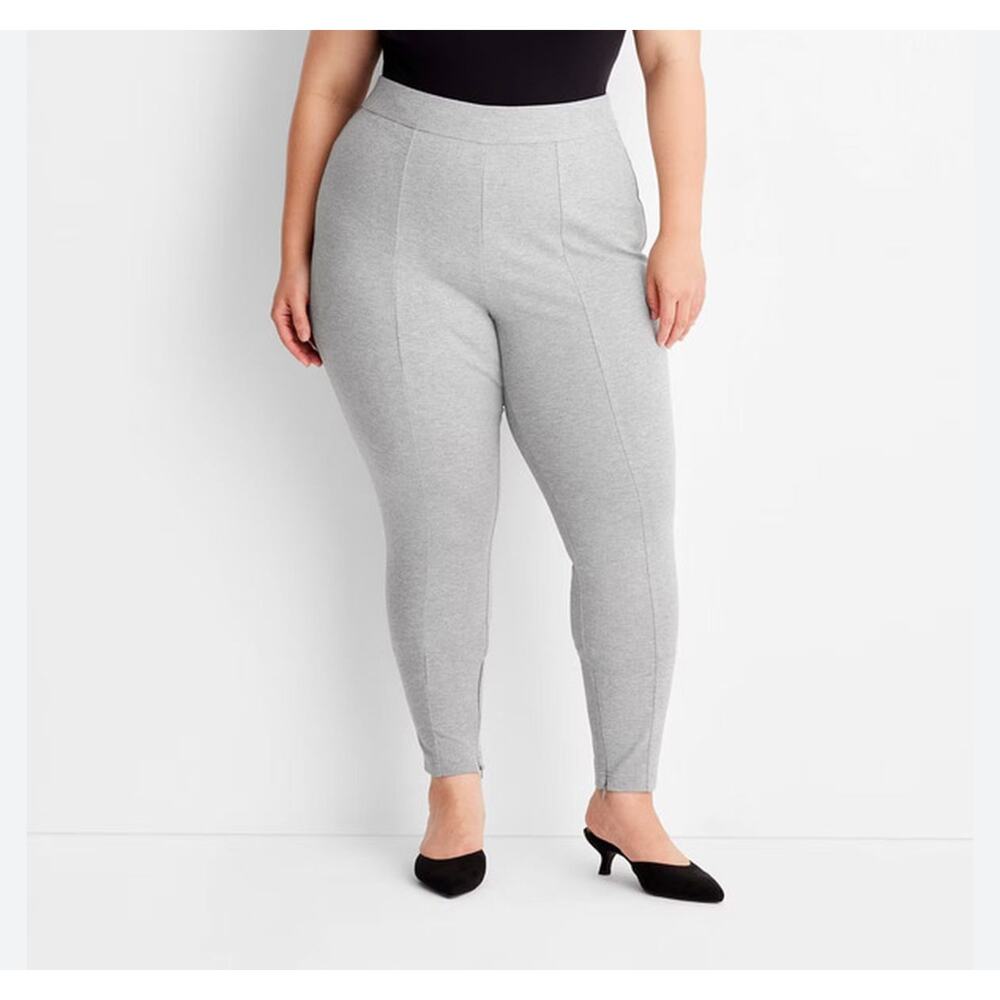 A New Day Women's High-Waisted  Gray Slim Fit Ankle Ponte Leggings, Size 4X